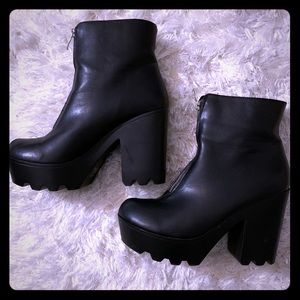 Platform Zipper Bootie
